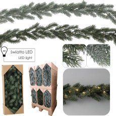 Girlande aus Kiefer, 180 cm, LED, gemischte Muster, Disp.=21 Stk., Pal.=42 Stk. *2008