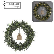 Weihnachtskranz 50 cm verschneit mit LED *2060