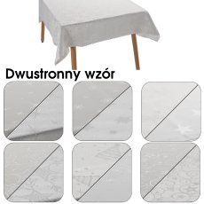 Doppelseitige Tischdecke Silber-Mix 130 x 180 cm Weihnachten, Packung mit 1 Stück *4563