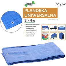 ABDECKPLANE 3 x 4 M (+/- 5%) 50GSM 3%UV BLAU *4089