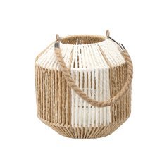 Laterne H-20 cm mit Glaseinsatz – Schachbrettmuster *6611