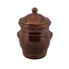 Runder Becher 3 l mit braunem Deckel *7045*
