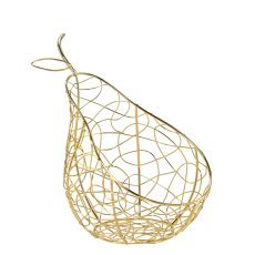 Goldene Metallkörbchen Hruška, 2er-Set - GOT1429