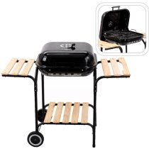 Chomik - Amerikanischer Holzkohlegrill mit seitlichen Ablagen und Rädern - BBQ0155