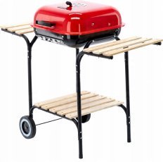 Chomik - Amerikanischer Holzkohlegrill mit seitlichen Ablagen und Rädern - BBQ0155