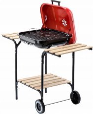 Chomik - Amerikanischer Holzkohlegrill mit seitlichen Ablagen und Rädern - BBQ0155