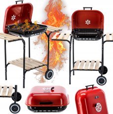 Chomik - Amerikanischer Holzkohlegrill mit seitlichen Ablagen und Rädern - BBQ0155