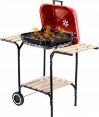 Chomik - Amerikanischer Holzkohlegrill mit seitlichen Ablagen und Rädern - BBQ0155