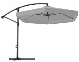 Chomik - Gartenschirm Banana mit LED-Bezug 3 m – grau – GAO1497