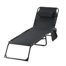 Gartenliege mit Tasche – Schwarz – LEZ2777