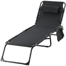 Gartenliege mit Tasche – Schwarz – LEZ2777