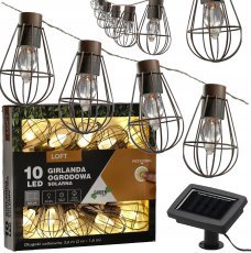 Chomik - Solar-Lichterkette für den Garten 2+1,8 m Loft 10 LED warmweiß - SOL3644