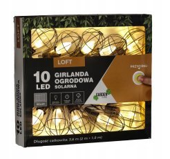 Chomik - Solar-Lichterkette für den Garten 2+1,8 m Loft 10 LED warmweiß - SOL3644