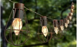 Chomik - Solar-Lichterkette für den Garten 2+1,8 m Loft 10 LED warmweiß - SOL3644