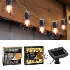 Chomik - Solar-Lichterkette für den Garten 2+1,8 m Loft 10 LED warmweiß - SOL3644