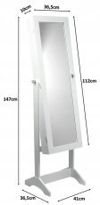 Chomik - Schmuckschrank mit Spiegel Grand – Weiß – PHO5782