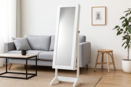 Chomik - Schmuckschrank mit Spiegel – Weiß – PHO5799