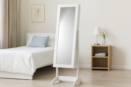 Schmuckschrank mit Spiegel – Weiß – PHO5799