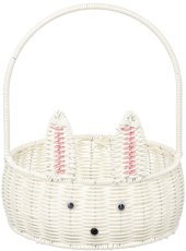 Runder Korb Ø 25 cm Weißer Hase - BOB7742