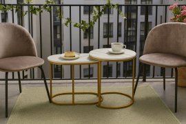 Chomik - Zweiteiliges Marmorcouchtisch-Set – FAT1466