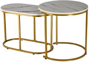 Chomik - Zweiteiliges Marmorcouchtisch-Set – FAT1466
