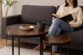 Chomik - Zweiteiliges rundes Couchtisch-Set – FAT1473