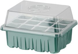3er-Set Anzuchtschalen mit je 12 Zellen – Mini-Gewächshaus mit Zubehör und LED-Beleuchtung – EDA3791
