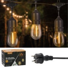 Gartengirlande 230 V, 3+7 m, 10 LED, warmweiß - SOL1243