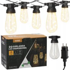 Gartengirlande 12 V, 3+17 m, 20 LED warmweiß - SOL1281 - 