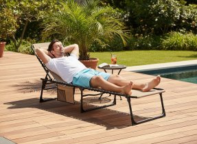 Chomik - Gartenliege – Creme – LEZ6902