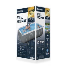 Chomik - Pool mit Metallrahmen 4,12×2,01×1,22 m - BES56457 (Pool, Sandpumpe, Leiter, Dosierer) *0258 *6288