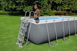 Chomik - Pool mit Metallrahmen 4,12×2,01×1,22 m - BES56457 (Pool, Sandpumpe, Leiter, Dosierer) *0258 *6288