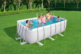 Chomik - Pool mit Metallrahmen 4,12×2,01×1,22 m - BES56457 (Pool, Sandpumpe, Leiter, Dosierer) *0258 *6288