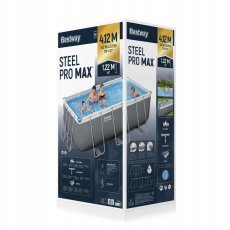 Chomik - Pool mit Metallrahmen 4,12×2,01×1,22 m - BES56457 (Pool, Sandpumpe, Leiter, Dosierer) *0258 *6288