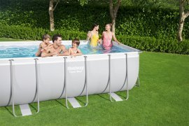 Pool mit Metallrahmen 4,12×2,01×1,22 m - BES56457 (Pool, Sandpumpe, Leiter, Dosierer) *0258 *6288