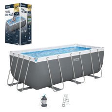 Chomik - Pool mit Metallrahmen 4,12×2,01×1,22 m - BES56457 (Pool, Sandpumpe, Leiter, Dosierer) *0258 *6288