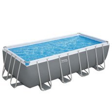 Chomik - Pool mit Metallrahmen 4,88×2,44×1,22 m - BES56671 (Pool, Sandfilterpumpe, Leiter, Abdeckplane, Dosierer) *6592