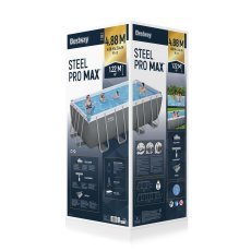 Chomik - Pool mit Metallrahmen 4,88×2,44×1,22 m - BES56671 (Pool, Sandfilterpumpe, Leiter, Abdeckplane, Dosierer) *6592