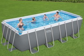 Chomik - Pool mit Metallrahmen 4,88×2,44×1,22 m - BES56671 (Pool, Sandfilterpumpe, Leiter, Abdeckplane, Dosierer) *6592