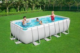 Chomik - Pool mit Metallrahmen 4,88×2,44×1,22 m - BES56671 (Pool, Sandfilterpumpe, Leiter, Abdeckplane, Dosierer) *6592