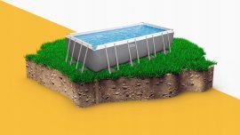 Chomik - Pool mit Metallrahmen 4,88×2,44×1,22 m - BES56671 (Pool, Sandfilterpumpe, Leiter, Abdeckplane, Dosierer) *6592