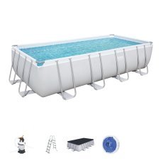 Chomik - Pool mit Metallrahmen 4,88×2,44×1,22 m - BES56671 (Pool, Sandfilterpumpe, Leiter, Abdeckplane, Dosierer) *6592