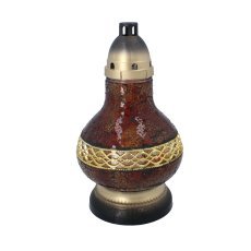 Glas-Windlicht Vitrail Karafa klein – braun – ZOZ1385