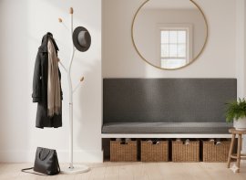 Chomik - Stehende Garderobe Bungund 170 cm – Weiß – LOF5394
