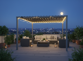 Chomik - Gartenpergola mit Metalldach 3x3x2,2 m – Grau – TUN5122