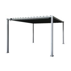 Gartenpergola mit Metalldach 3x3x2,2 m – Grau – TUN5122