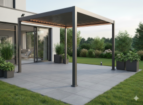 Chomik - Gartenpergola mit LED-Beleuchtung 3x3x2,5 m – Grau – GOL0555