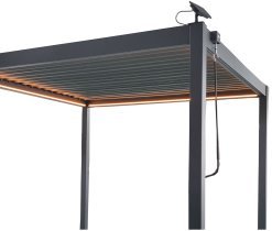 Chomik - Gartenpergola mit LED-Beleuchtung 3x3x2,5 m – Grau – GOL0555