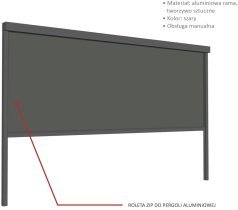 Chomik - ZIP-Rollo für Aluminium-Pergola 3 m – Grau – GOL0579