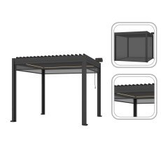 ZIP-Rollo für Aluminium-Pergola 3 m – Grau – GOL0579